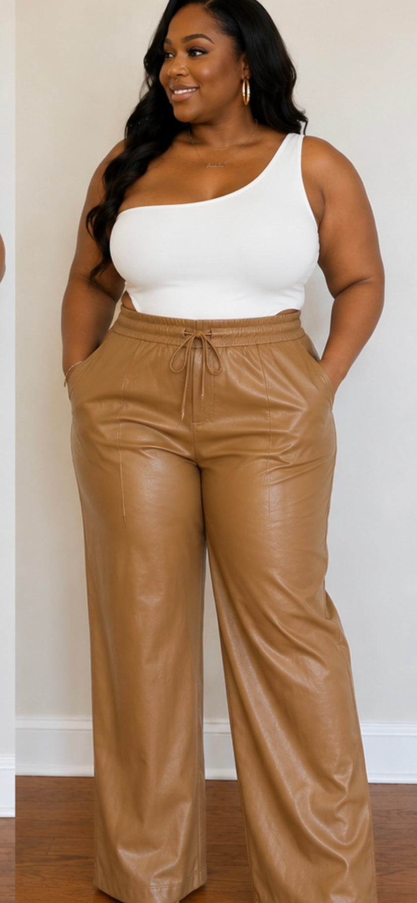 PU Leather Wide Leg Pants