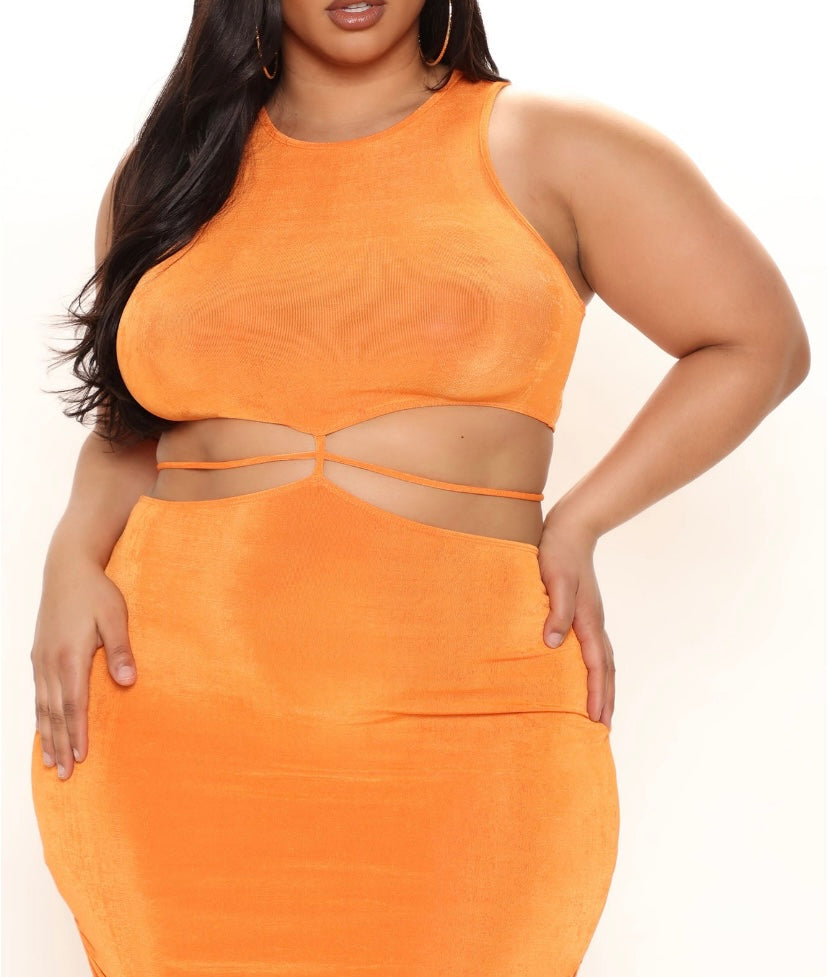 Orange Bodycon Dress