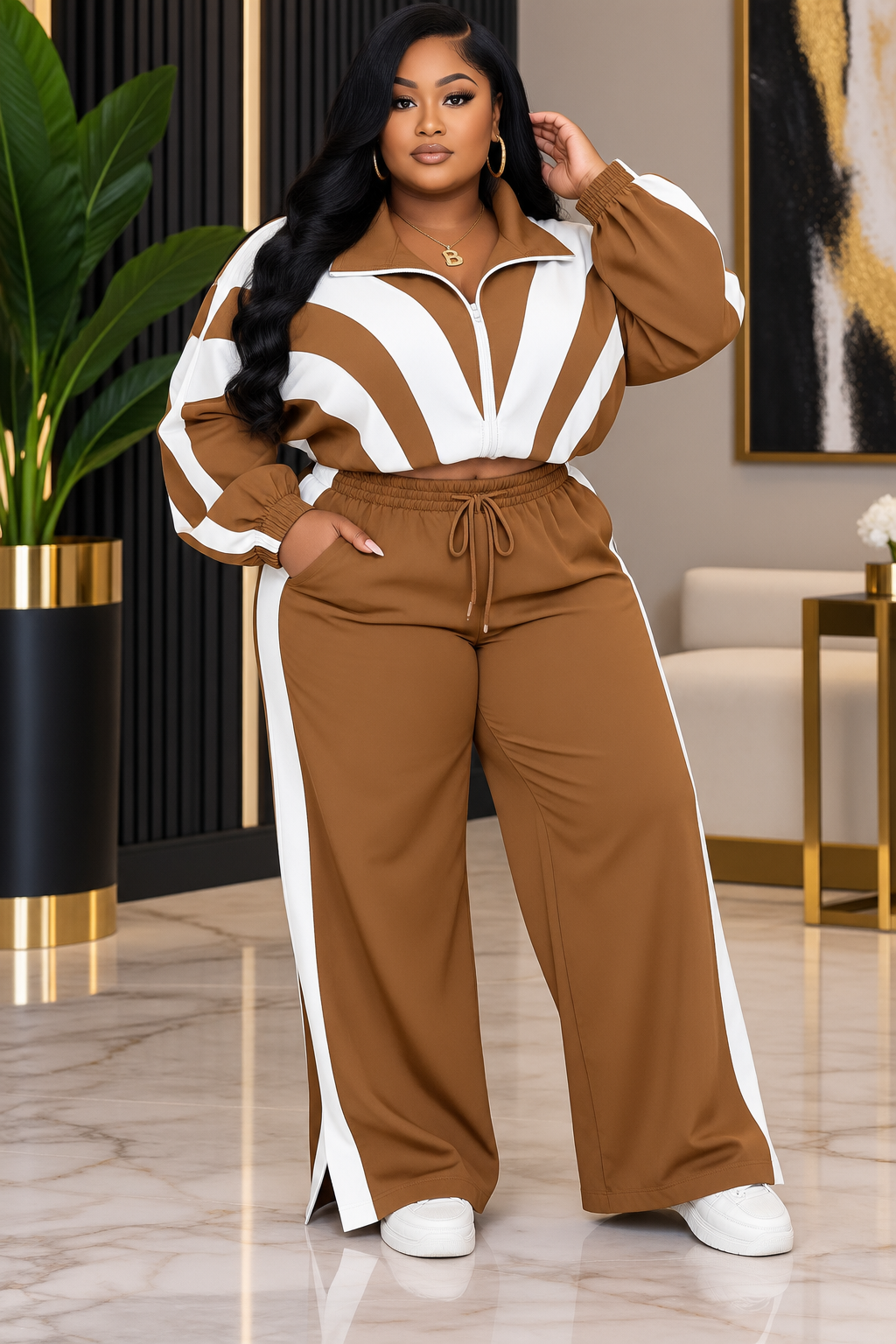Women Jacket And Pants 2 Piece Set
