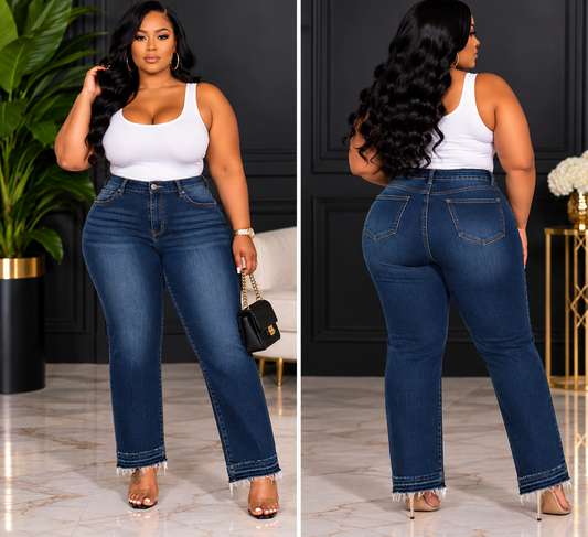 Frayed Edge Dark Wash Jeans
